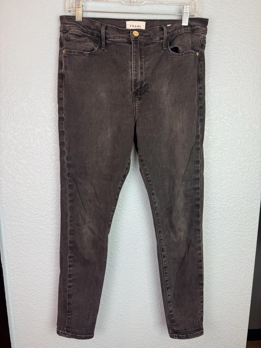 FRAME Jeans Womens 30 Charcoal Gray Le High Skinny High Rise Stretch Denim
